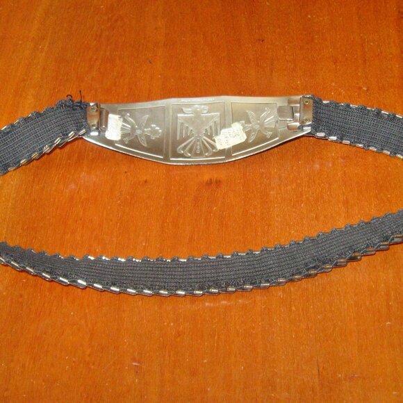 Vintage Nickel Silver Native American Style Thunderbird Buckle w Stretch Belt main image 8